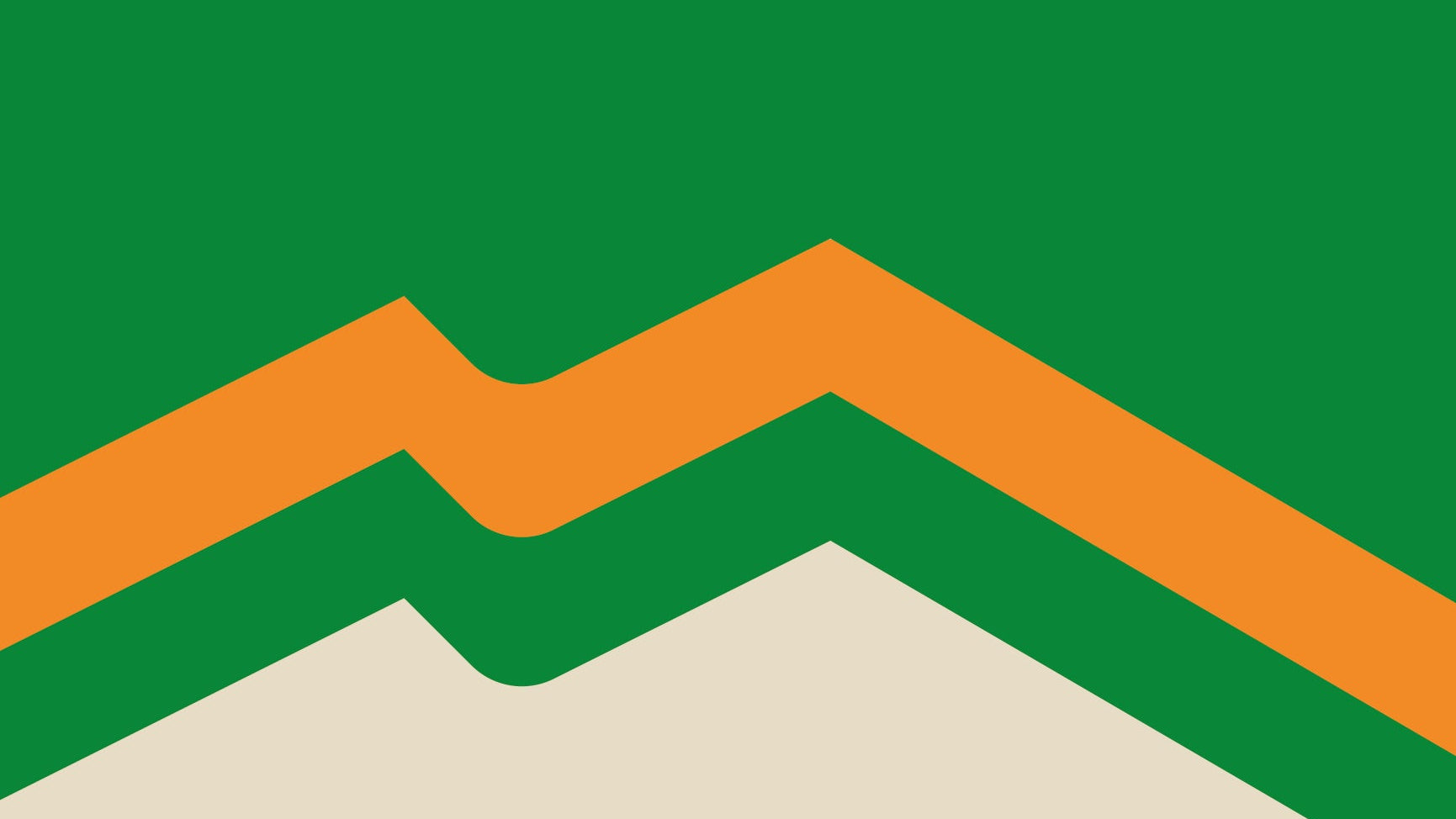 Green and orange chevron pattern on a beige background